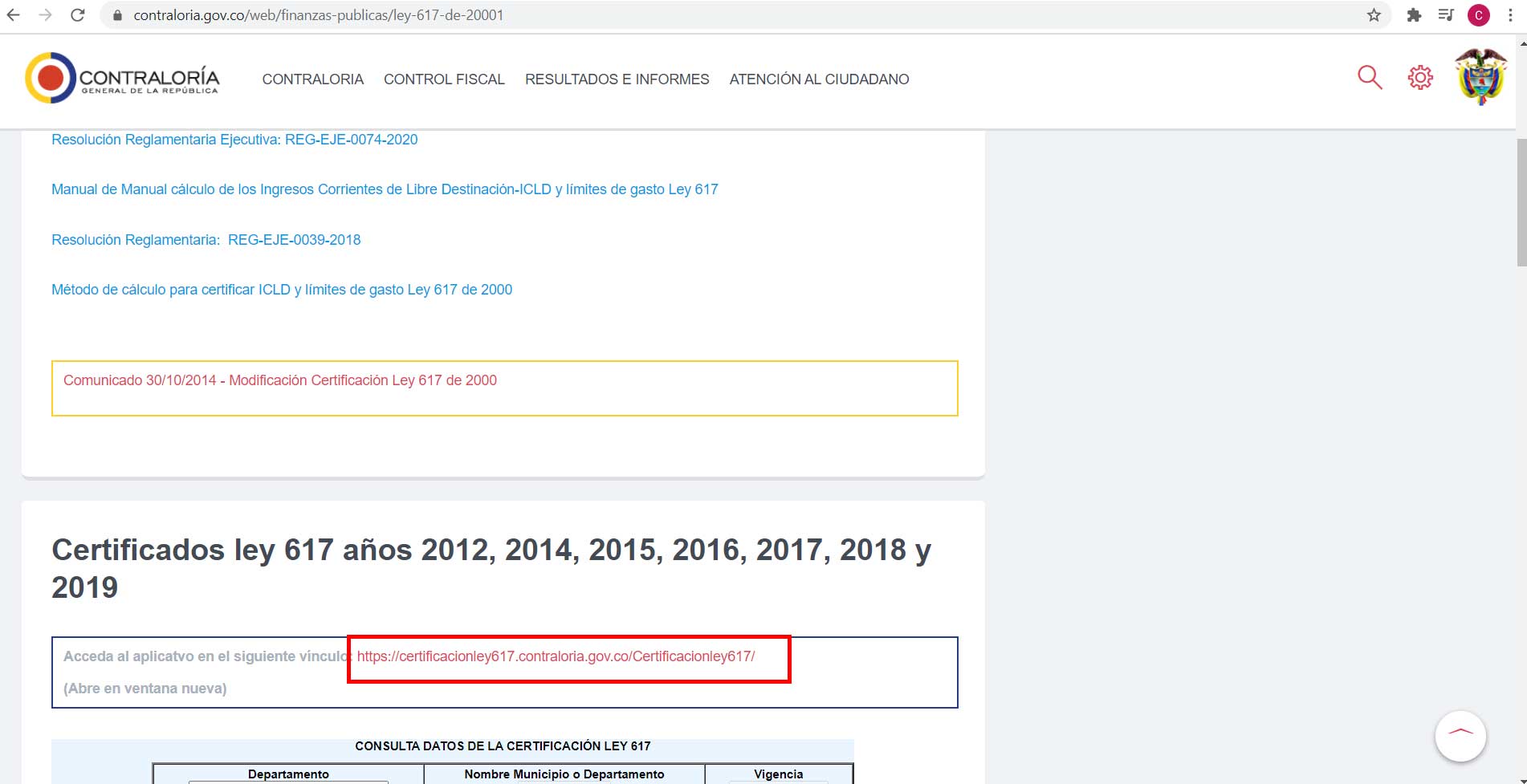 Abrir Aplicativo Contraloria